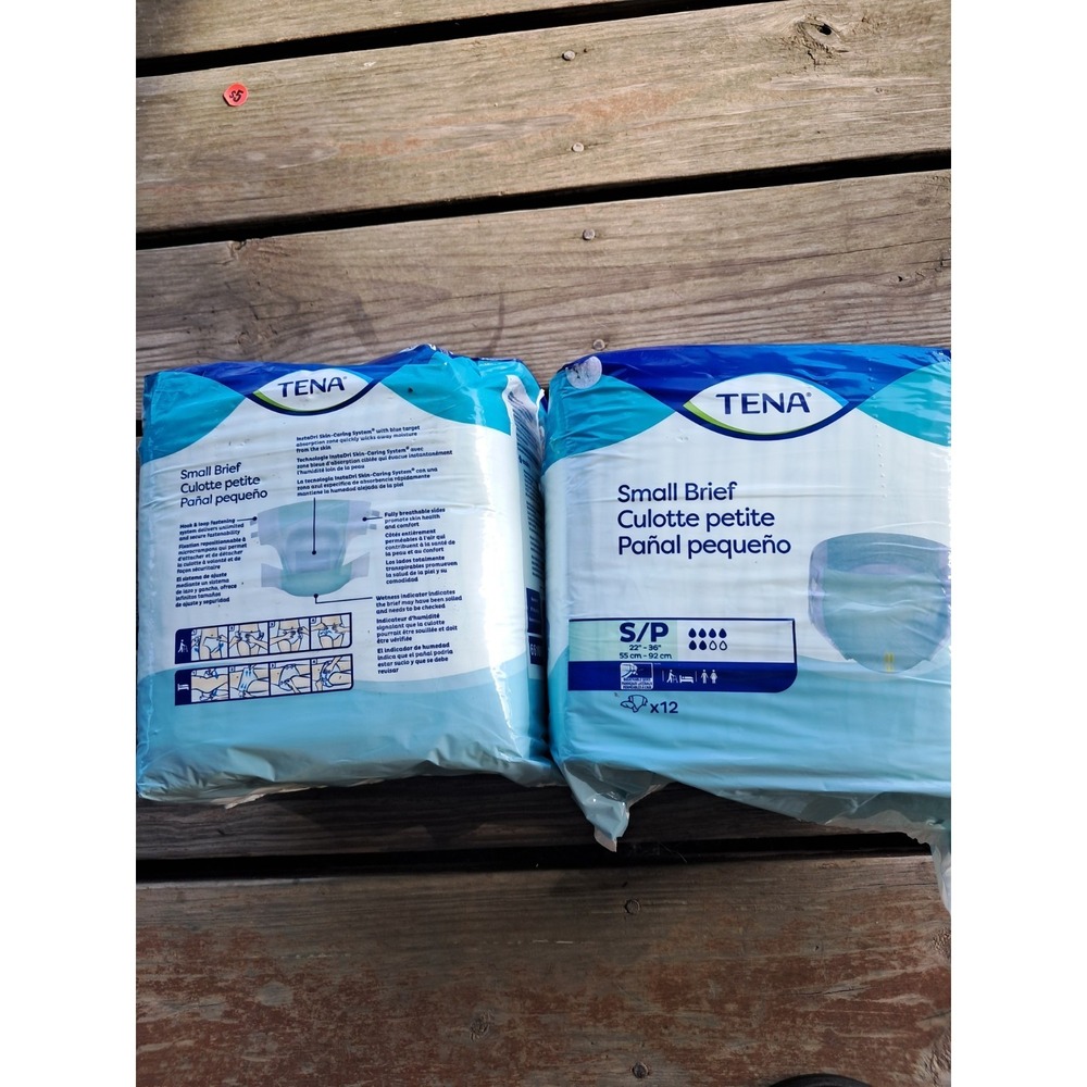 Lot of 24 (2-12 Count) Tena Size Small S/P Brief